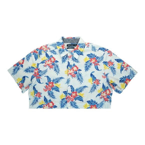 Calvin Klein Men's Hawaiian Shirt Floral‎ Print Short Sleeve Sz M Medium - Picture 3 of 5